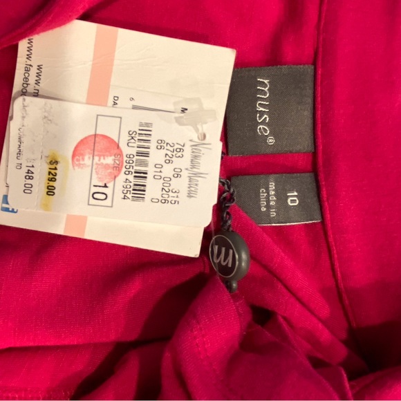 Muse deep pink twisted knot waist dress size 10. - Picture 8 of 8